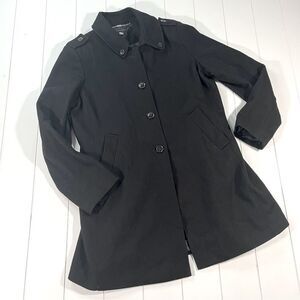 Tommy Hilfiger Black Wool Button Front Pea Coat Size XL